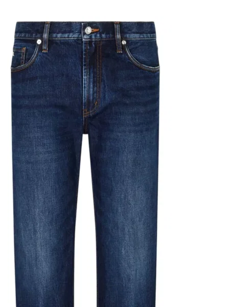 Blugi drepți Emporio Armani albastru