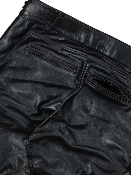 Pantaloni Y-3 din piele negru