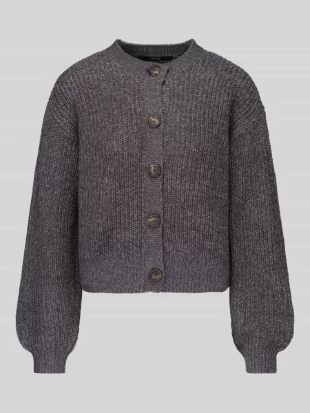 Kurtka z dzianiny o kroju relaxed fit z jednorzędową listwą guzikową model ‘LEA’ Vero Moda