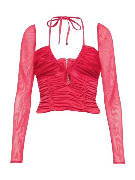 Top Self-portrait din jerseu roz