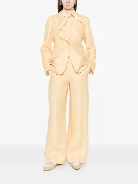 Voiaj pantaloni Weekend Max Mara plisate galben