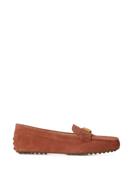 Pantofi loafer Lauren Ralph Lauren din piele de căprioară cu autograf portocaliu
