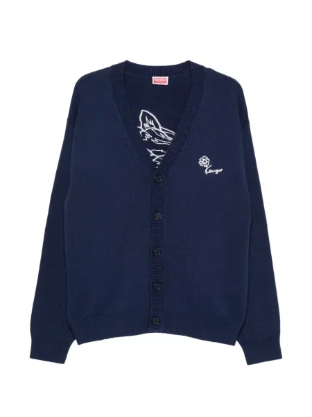 Cardigan Kenzo cu model floral albastru