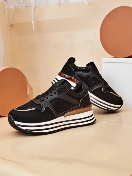 Sneakerși Resti cu platformă negru
