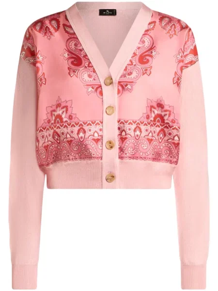 Cardigan Etro cu imagine roz