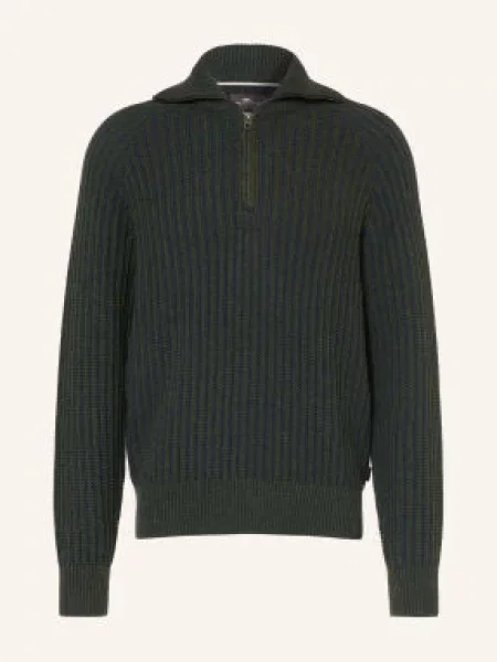 Fynch-Hatton Sweter Typu Troyer gruen granatowy