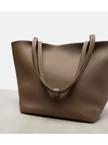 Geantă shopper The Row din piele gri