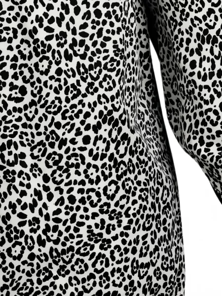 Raštuotas paltas Valentino Garavani su gobtuvu leopardinis balta