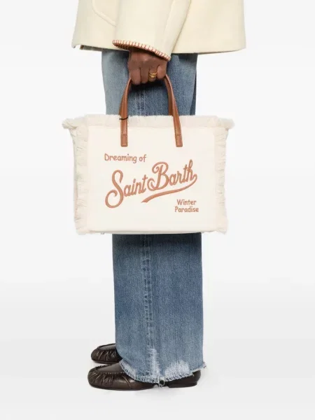 Geantă shopper Mc2 Saint Barth de catifea cord