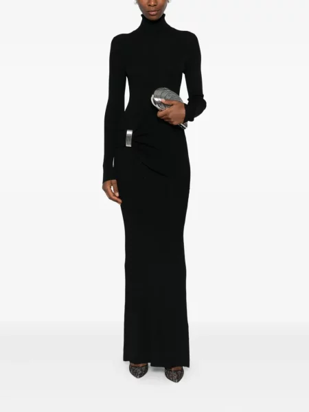 Rochie maxi Brandon Maxwell drapată negru