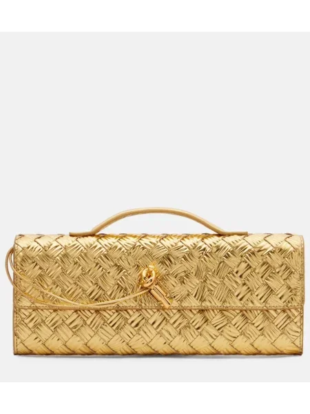 Usnjena pisemska torbica Bottega Veneta