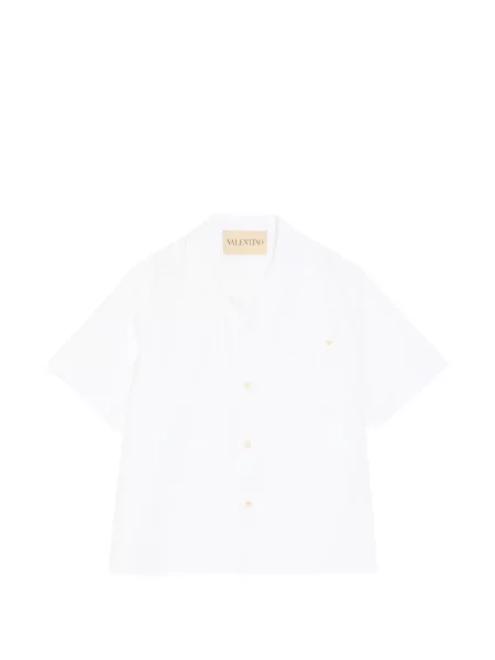 Poplínová košile Valentino Garavani bílá