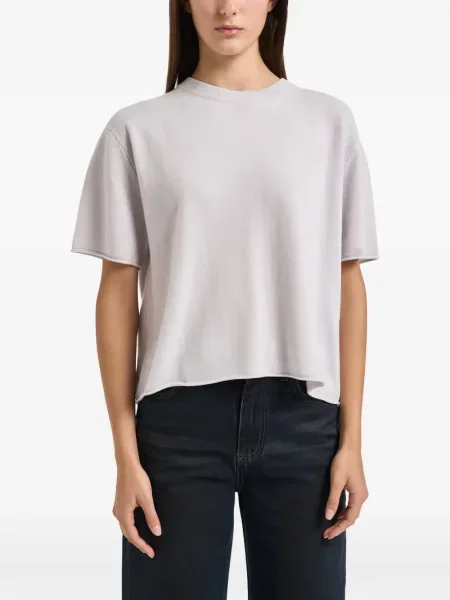 Scurt tricou Lisa Yang cu decolteu rotund