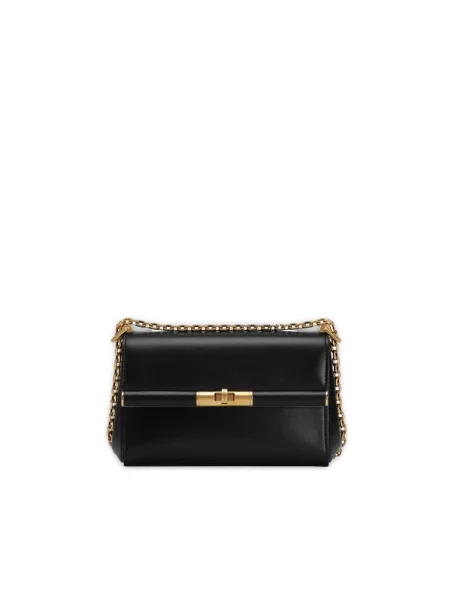 Lniana torebka Dolce And Gabbana czarna