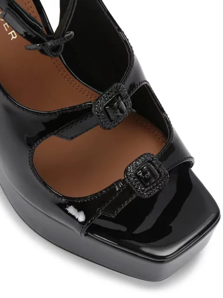 Кожаные босоножки Kurt Geiger London на высоком каблуке с пряжкой
