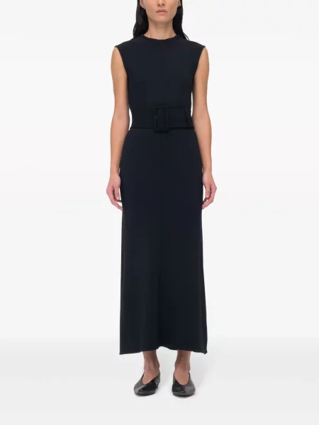 Cu centură rochie midi Another Tomorrow negru