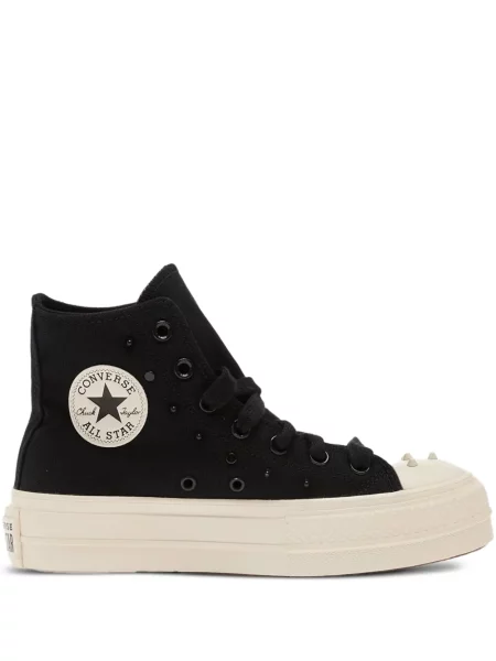 Kožené tenisky Converse Chuck Taylor All Star na platformě černé