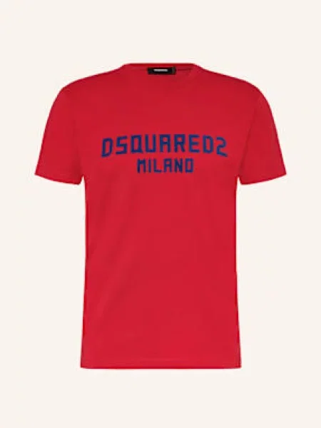 T-shirt z detalem z logo Dsquared2 czerwona