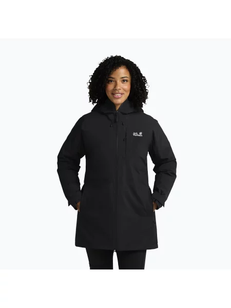 Geacă de ploaie pentru femei Jack Wolfskin Icecape 2L Down Ins Rds black negru