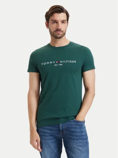 Tommy Hilfiger Póló Logo Sötétzöld