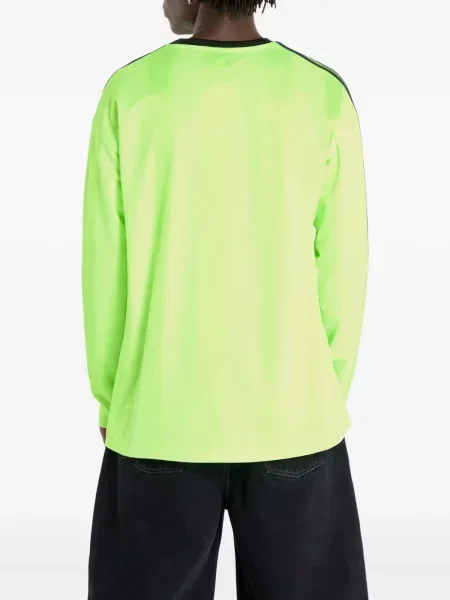 Футбол тениска с дълъг ръкав Adidas на райета мъниста бяло