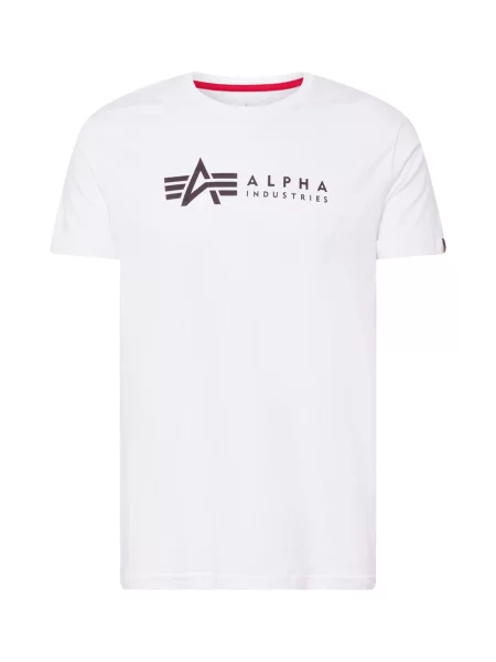 ALPHA INDUSTRIES Tricou / negru / roșu alb