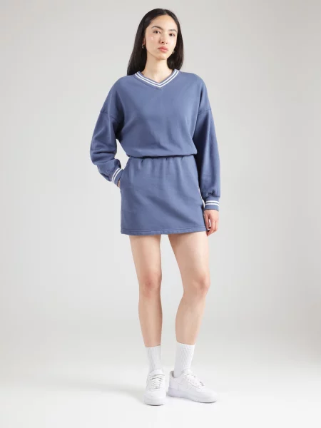 Abercrombie & Fitch Šaty modrosivá biela