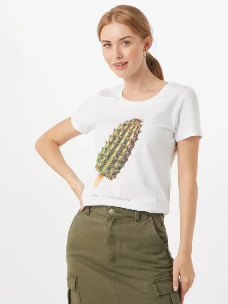 EINSTEIN & NEWTON Tričko Cactus Ice / zmiešané farby biela
