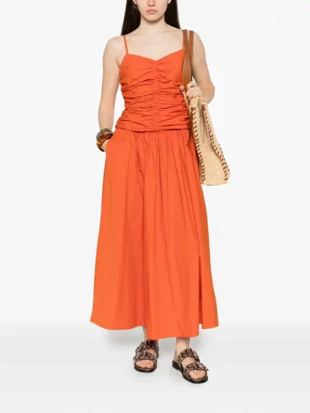 Rochie midi Marella cu volane portocaliu