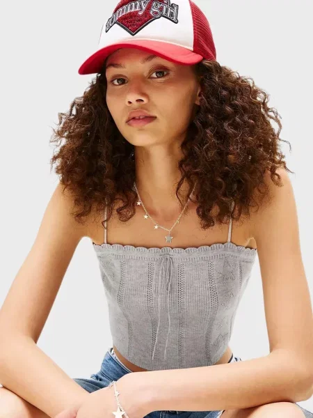 Детский топ Tommy Jeans серый