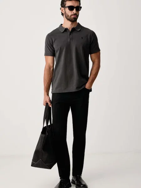 Tricou polo Trussardi gri