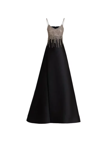 Rochie maxi Gemy Maalouf cu mărgele negru