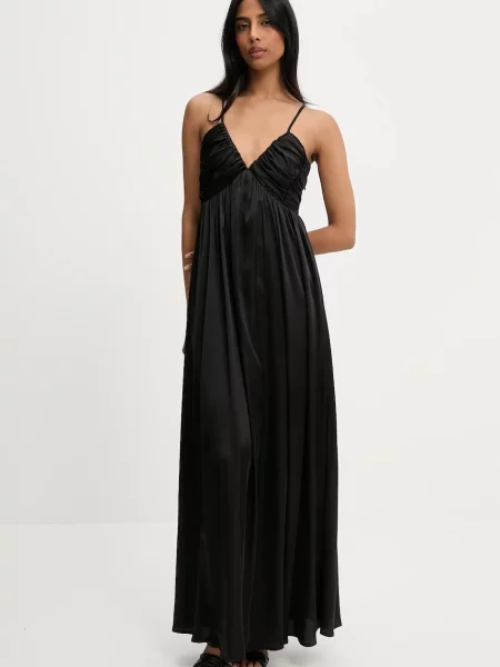 Answear Lab sukienka maxi rozkloszowana czarny