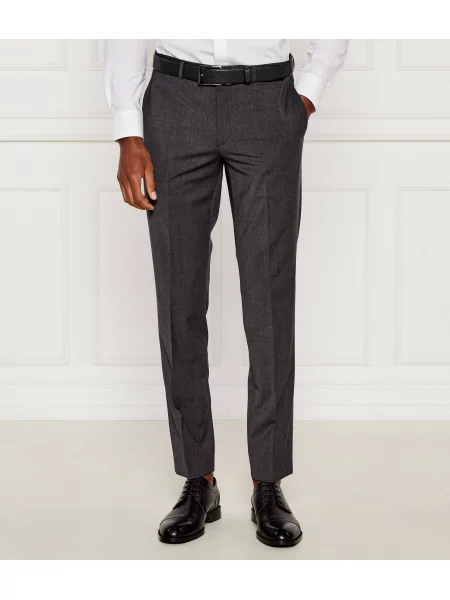 HUGO De lână pantaloni | Extra slim fit gri