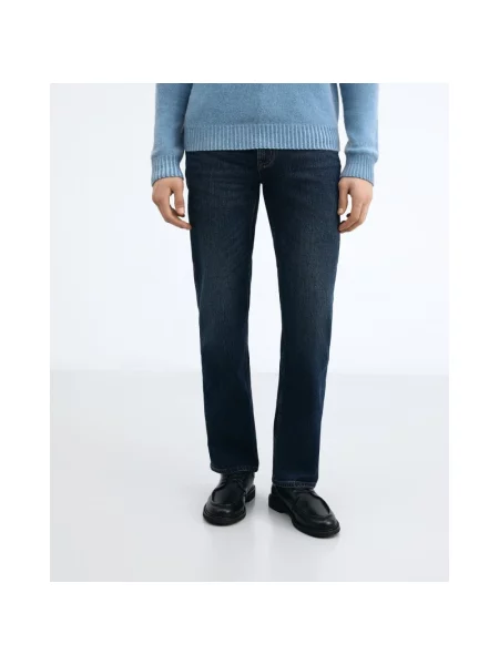 Jeansy straight leg Emporio Armani niebieskie