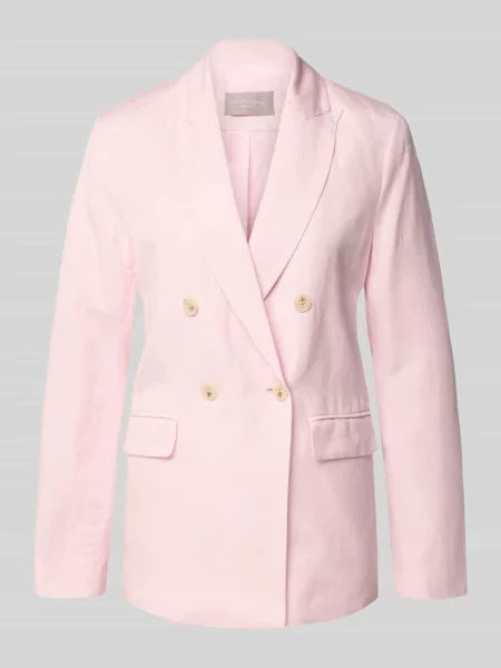 Marynarka w kroju regular fit z mieszanki lnu z dodatkiem Christian Berg Woman Selection różowa