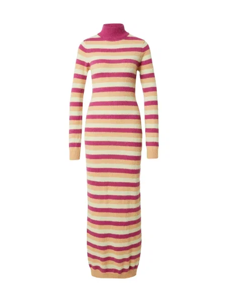 Nasty Gal Rochie tricotat pastel / portocaliu deschis / roz galben