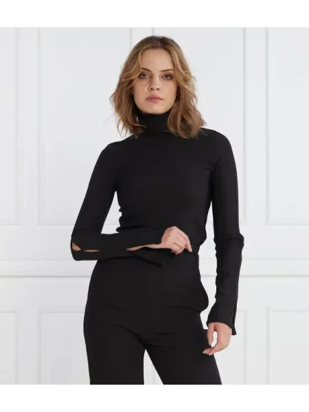 Guler înalt fals pulover Calvin Klein Jeans negru