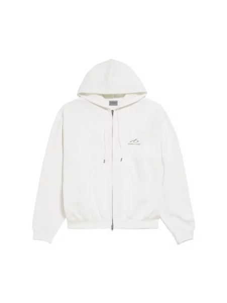 Lniany sweter Balenciaga biały