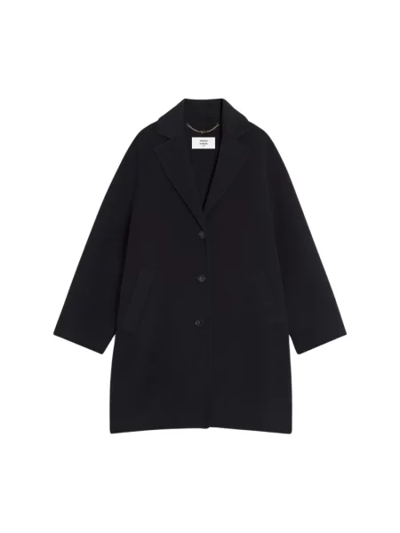 Płaszcz Maison Kitsune wełniany dwustronny czarny