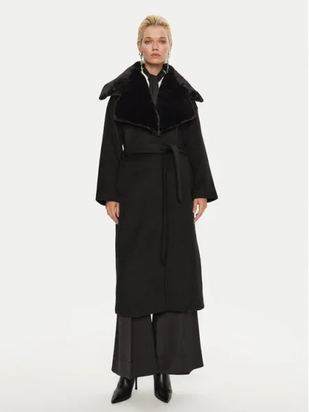 Bruuns Bazaar Palton de lână Furra negru