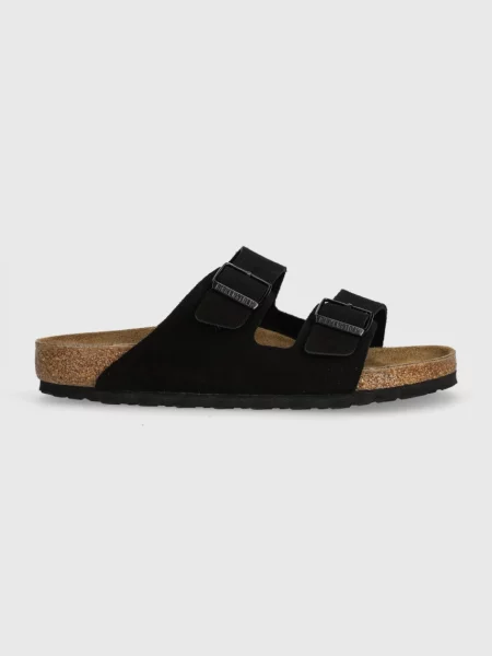 Șlapi Birkenstock din piele negru