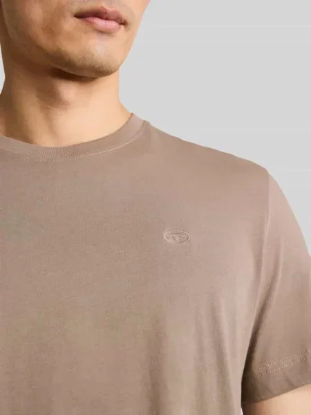 T-shirt o kroju regular fit z czystej bawełny z wyhaftowanym logo Tom Tailor