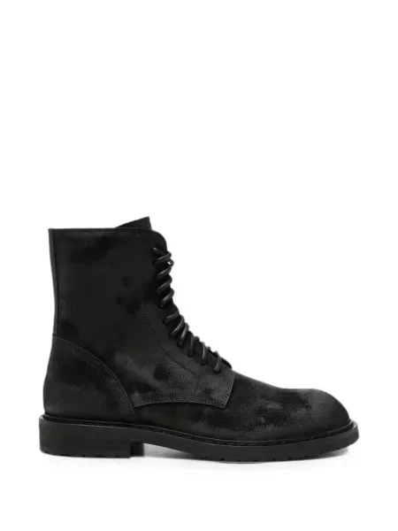 Botine Ann Demeulemeester cu șireturi din dantelă negru