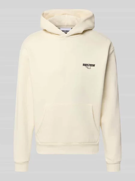 Bluza z kapturem o kroju relaxed fit z mieszanki bawełny z nadrukiem z logo Review