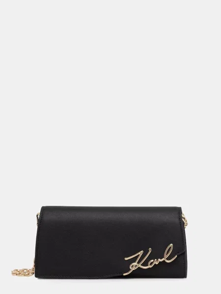Karl Lagerfeld geantă crossbody pentru femei din piele K/SIGNATURE negru