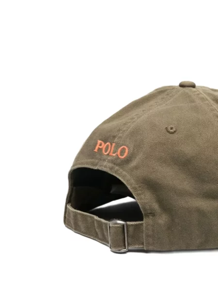 Lniana czapka z daszkiem Polo Ralph Lauren z okrągłym dekoltem niebieska
