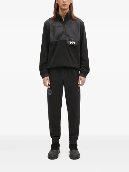 Spodnie cargo Adidas w paski z nadrukiem czarne