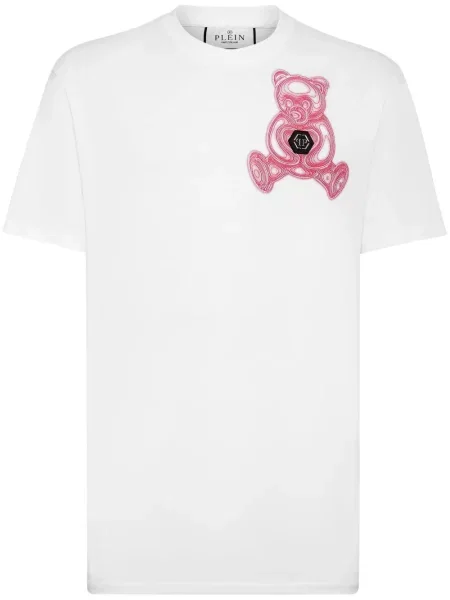 Tricou Philipp Plein cu imagine teddy alb