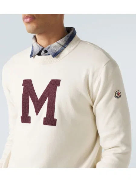 Pulover Moncler cu broderie alb